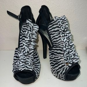 Zebra high heels about 3 inches